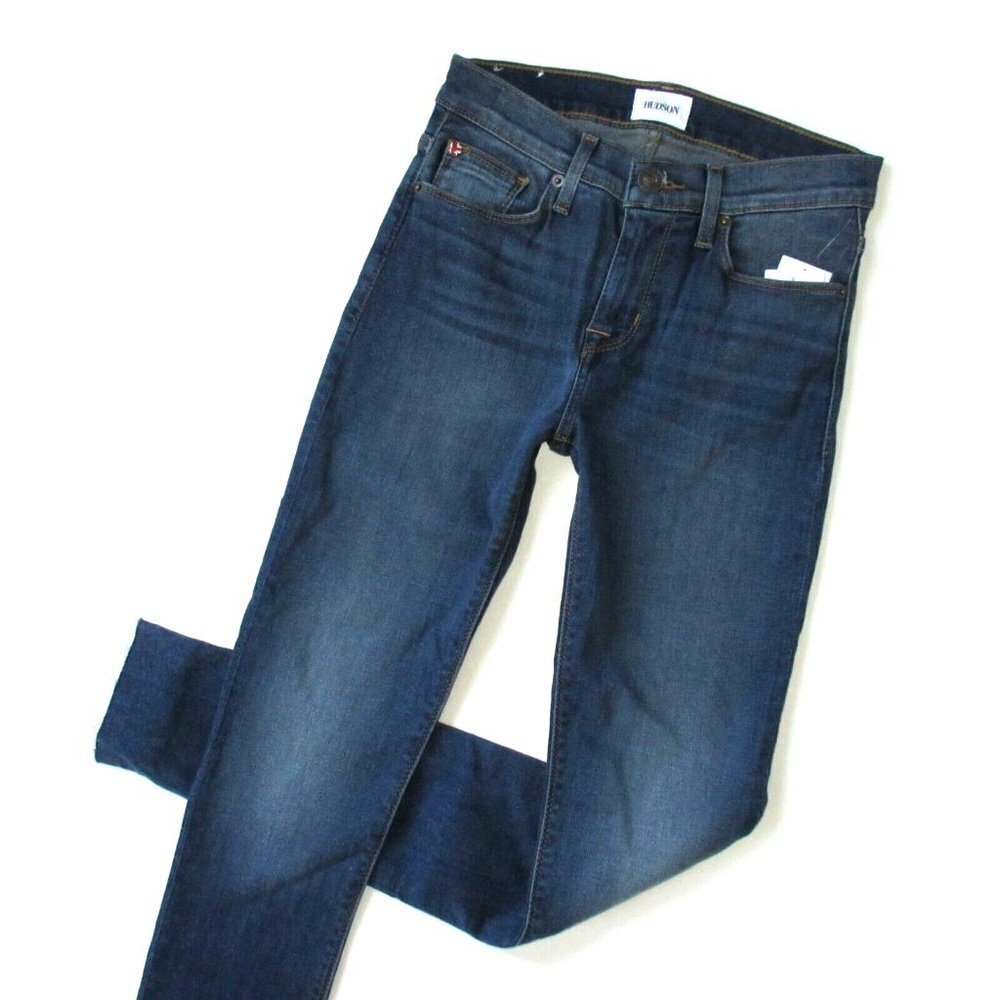 NWT HUDSON Natalie Super Skinny in Crystal Wand Raw Hem Stretch Ankle Jeans 25 - Picture 2 of 6